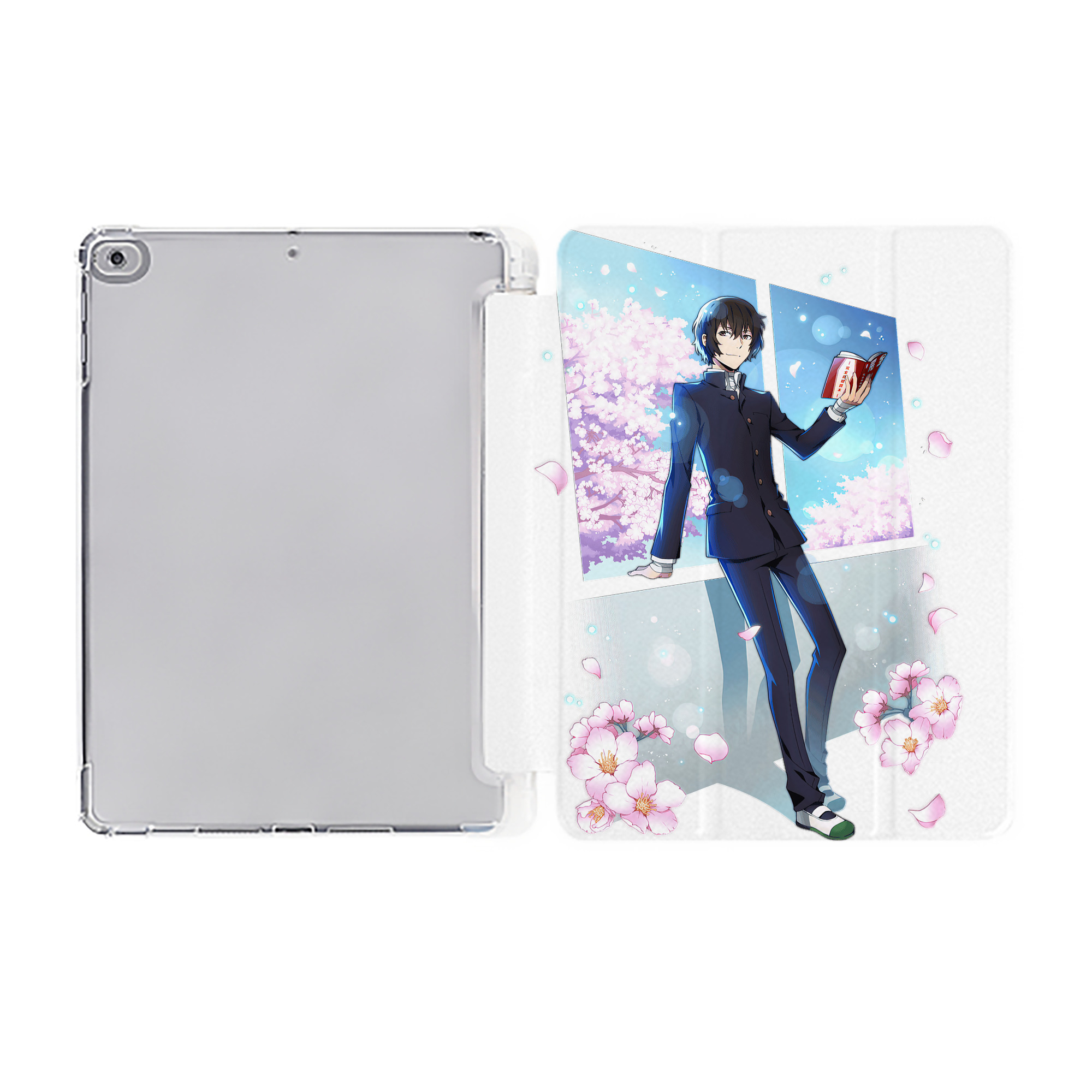 （画像用） 文豪ストレイドッグス Bungo Stray Dogs IPad ケース ペン収納付き 三つ折りスタンド PUレザー×シリコン 対応機種9.5/10.5/10.9インチ